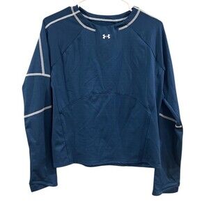 Under Armour Womens Compression Shirt Blue Size S Long Sleeve Crew Neck